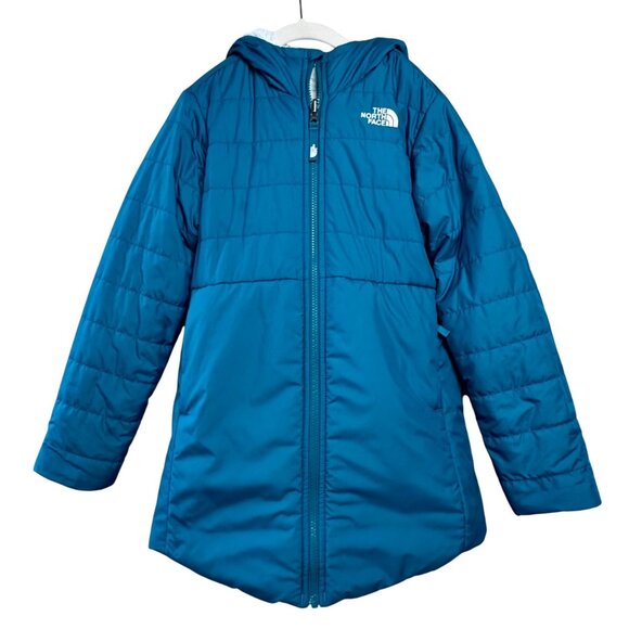 THE NORTH FACE MossBud Swirl Reversible Coat Girls M 10-12 Parka Winter Jacket - Picture 1 of 14
